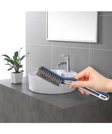 Bathroom Cleaning Brush - 2-in-1 Tile Scrub Brush Bathroom Scrubbing Brush | Comfortable Grip Tile Floor Scrubber Floor Scrubbing Brush for Bathroom Kitchen Living Room Blue - Buy Online on GoSupps.com