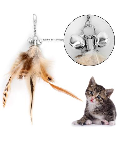 MWOOT 6pcs Cat Feather Toys with Bells Feather Toys Spinning Attachment for Indoor Cats and Kitten Catcher Replacement Feather Refills with Bells Feather Cat Toys for Playing Catcher and Exercising - Buy Online on GoSupps.com