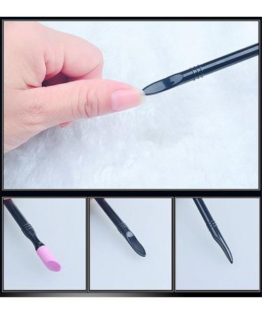 Mezerdoo 5Pcs Nail Art Pusher Black Quartz Head Scrubs Stone Cuticle Stick Pen Spoon Cut Manicure Care Nail Polishing Tools - Buy Online on GoSupps.com