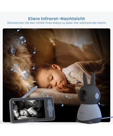 eegeek 2K Babyphone with Camera - 5 WLAN Video Monitor PTZ 355 Night Vision Motion & Noise Detection App Control - Buy Online on GoSupps.com