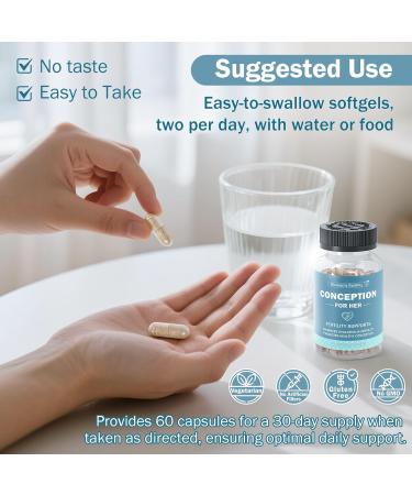 conception for her Fertility Support Supplement for Women Promotes Ovulation Hormonal Balance & Regular Cycles Prenatal Vitamin with Myo-Inositol Folate Folic Acid Vitex 60 Capsules - Buy Online on GoSupps.com