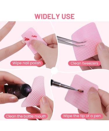 Lint Free Nail Wipes - 540PCS Non-Woven Nail Polish Remover Pads for Eyelash Extensions & Nail Prep - Soft Acetone Wipes in Pink - Buy Online on GoSupps.com