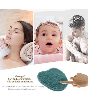 Soft Silicone Shower Brush 2 Pack - Body, Face & Short Hair Wash - Exfoliating Skin Massage Scrubber - Dry Skin Brushing Glove Loofah - Sensitive Skin Friendly - Peony Pink & Green - 1 Pair - Buy Online on GoSupps.com