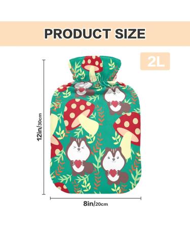 Hot Water Bottle with Squirrel Mushroom Cover - 2L Heating Bag for Pain Relief & Cramps - Buy Online on GoSupps.com