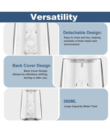 Deepdeem Cordless Pulsating Electric Nasal Irrigator Dual Speed Sinus Relief & Nasal Care Device for Adults & Kids Includes 30 Premixed Packets + 6 Adjustable Tips Portable Home & Travel Use - Buy Online on GoSupps.com