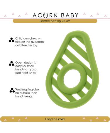 Acorn Baby Avocado Silicone Teether Toy for Cognitive Development and Gum Relief - Buy Online on GoSupps.com