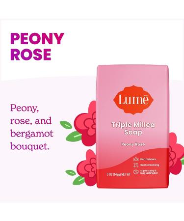 Lume Triple Milled Soap - Rich Moisture & Gentle Cleansing - Paraben & Phthalate Free - 5 oz (Peony Rose) - Buy Online on GoSupps.com