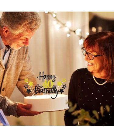 Happy 40th Birthday Cake Topper - Glitzy 40 Years Decoration | Perfect for 40th Birthday Party & Celebrations - Buy Online on GoSupps.com