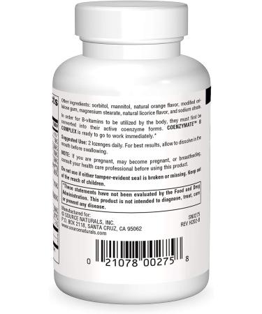 Source Naturals Coenzymate B Complex - Orange Flavored B Vitamin Lozenges - 60 Count - Buy Online on GoSupps.com