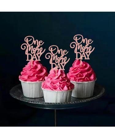 Keaziu 24 Pack One More Day Cupcake Toppers Wedding Dinner Bachelorette Cupcake Picks Wedding Theme Cake Decorations for Wedding Birthday Party Decorations Supplies Rose Gold 1 Rose Gold One 1 - Buy Online on GoSupps.com