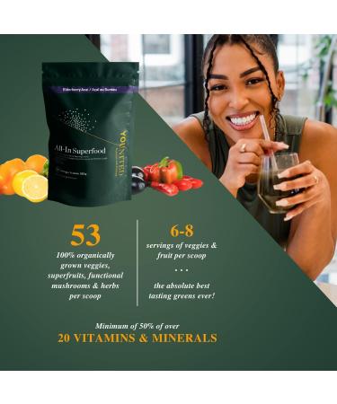 Greens Superfood Powder - Younited All-In Superfood Greens Powder with 53 Premium Organic Food Ingredients| Ultimate Vegetable Powder Alternative | Loaded with Phytonutrients (30 Servings) Elderberry Acai - Buy Online on GoSupps.com
