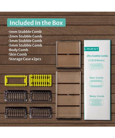 6Pcs Guide Combs for Philips One Blade & One Blade Pro QP Series - Stubble Combs (1/2/3/5) - Skin and Body Comb with Storage Cases - Buy Online on GoSupps.com