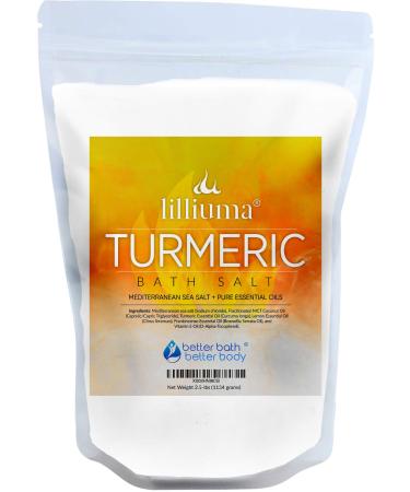 Turmeric Bath Salt 40 Ounces Mediterranean Sea Salt with Turmeric  Lemon  and Frankincense Essential Oils with Natural Ingredients 2.5 Pound (Pack of 1)