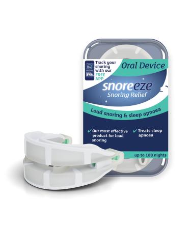 Snoreeze Oral Anti Snore Device - Adjustable Snoring Aids for Men & Women - Mandibular Advancement Device with Mobile App - Anti Snoring Mouthpiece - Sleep Aid to Reduce Snoring and Sleep Apnoea