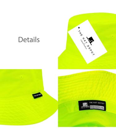 Lightweight Quick Dry Neon Lime Bucket Sun Hat - Small-Medium | The Hat Depot - Buy Online on GoSupps.com