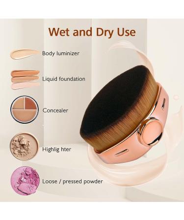 VONOVO Flat Top Kabuki Foundation Makeup Brush - Rose-Gold | For Blending Liquid, Cream, and Powder Cosmetics | Perfect Gift for Women - Buy Online on GoSupps.com