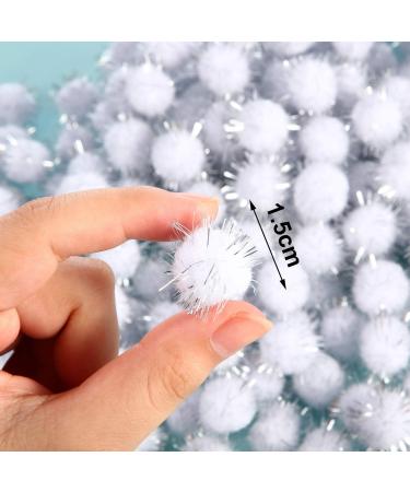 1000 Count 0.6 Inch White Glitter Pom Poms for Crafts and DIY - Fuzzy Craft Balls Hobby Supplies - Buy Online on GoSupps.com
