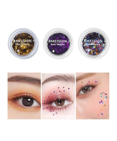Face Painting Kit 3mm Pentagram Glitter Body Color Body Paint Paste 7 Color Paint Professional Body & Face Paint Kit ( Color : B )