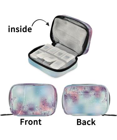 Buy Pfrewn 7-Day Butterfly Pill Organizer Case | Portable Travel Vitamin & Medicine Holder - Buy Online on GoSupps.com