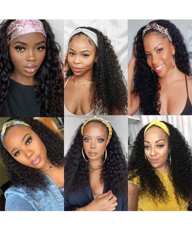 22 Inch Deep Wave Headband Wig | Brazilian Virgin Human Hair | Glueless Machine Made Non Lace Front Wig | 150% Density for Black Women - Buy Online on GoSupps.com