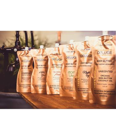 DELUGE Unscented Body Butter with Organic Shea Butter & Coconut Oil - 6 oz | Fragrance-Free, Cruelty-Free, Eco-Friendly - Buy Online on GoSupps.com