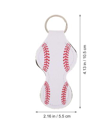 Lurrose Lipstick Holder Neoprene Key Chain Baseball Design - 10Pcs Portable Lip Gloss Balm Case & Key Holder Pendant - Buy Online on GoSupps.com