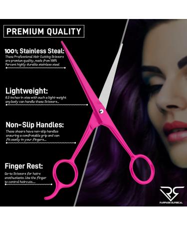 Professional Hairdresser Scissors 6.5 Inch - Pink Japanese Stainless Steel Barber Shears for Salon Use | Buy B-4 Scissors Online - Buy Online on GoSupps.com