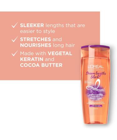 L Or al Paris Dream Lengths Sleek Shampoo with Keratin Cocoa Butter & Castor Oil for Frizzy Hair Nourishing Formula 385 ml - Buy Online on GoSupps.com