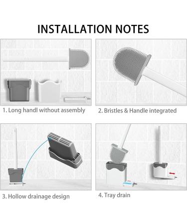 Flexer Silicone Toilet Brush and Holder - Deep Cleaning Rubber Brush for Bathroom - Gray - Buy Online on GoSupps.com