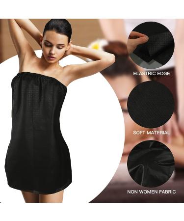 16 Pcs Disposable Spa Wraps for Women - Non Woven Bathrobe with Adjustable Closure - Body Spa Towel Wrap for Bath, Sweat, Steaming Salon - Black - Buy Online on GoSupps.com