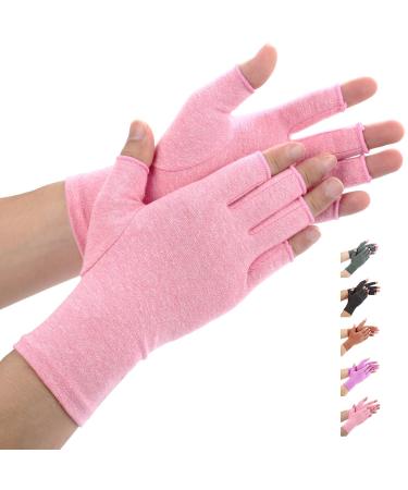 Duerer Arthritis Gloves Compressions Gloves Women and Men Relieve Pain from Rheumatoid RSI Carpal Tunnel Hand Gloves for Dailywork Hands and Joints Pain Relief(Pink L) L Pink