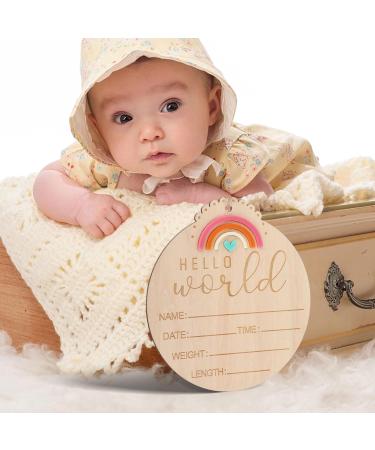 Ouligay Milestone Cards | Wood Baby Announcement Signs | Hello World & Milk Cards | Double-Born Hospital Milestone Cards for Baby Parties - Buy Online on GoSupps.com