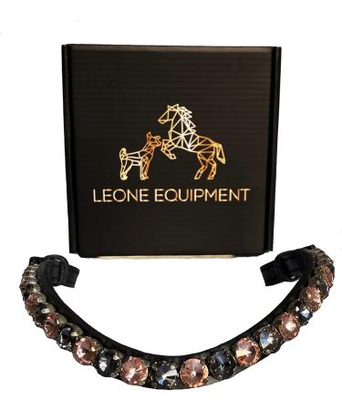 Leone Equipment Forehead Strap for Horses - Warmth & Comfort for Thoroughbreds & Ponies - Pink & Gray Bridle Headband | Shop Internationally! - Buy Online on GoSupps.com