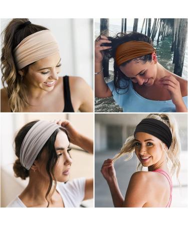 Kavya Wide Headbands for Women - Set of 10 | Soft Elastic Hair Bands for Yoga and Fashion - Women's Hair Accessories - Buy Online on GoSupps.com