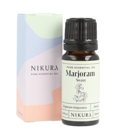 Nikura Marjoram (Sweet) Essential Oil - 10ml | 100% Pure Natural Oils | Perfect for Aromatherapy Diffusers Humidifier Bath | Great for Self Care Stress Relief Skin | Vegan & UK Made 10 ml (Pack of 1)