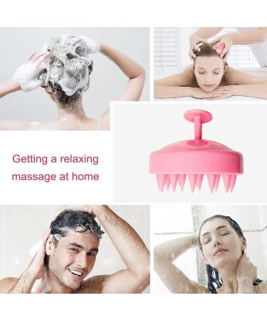 LONOIIEN Scalp Massager - Soft Silicone Curly Hair Brush for Shower | Lightweight Portable Scrubber for Dry Dandruff | Suitable for Girls, Teens, Kids, Men - Pink - Buy Online on GoSupps.com