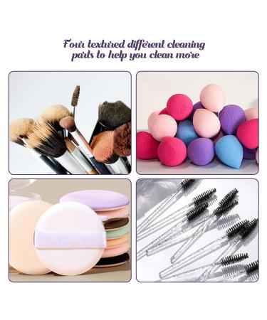 3-in-1 Silicone Make-Up Brush Cleaner & Holder - Clean Store Dry Cosmetic Brushes & Sponges (Purple) | International Shipping - Buy Online on GoSupps.com