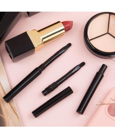 4pcs Retractable Mini Lip Brushes - Portable Travel Lip Gloss Applicator Soft Makeup Brush Tool for Women & Girls - Perfect Gift in Black - Buy Online on GoSupps.com