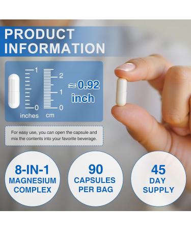 2 Pack Magnesium Glycinate Capsules Magnesium Complex Magnesium Supplement to Support Stress Relief Sleep Heart Health Nerves Muscles and Highly absorbable | 180 Count| Easy to Swallow - Buy Online on GoSupps.com