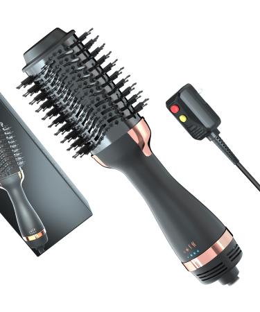 Hair Dryer Brush, One-Step Blow Dryer Brush 4 in 1 Hair Styler and Dryer, Professional Styler Volumizer Hot Air Brush with Salon Negative Ionic for Fast Drying, Straightening & Curling Black