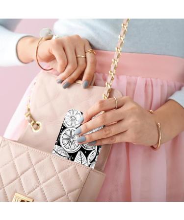 Stylish Leather Lipstick Case with Mirror - Cute Lemon Pattern Mini Lip Gloss Organizer - Buy Online on GoSupps.com