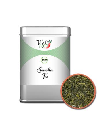 Jeske Sports Supplies Tasty Pott Organic green Sencha tea tea mixture balm clover primrose lavender hot drink relaxation in the can organic green Sencha tea 50 g