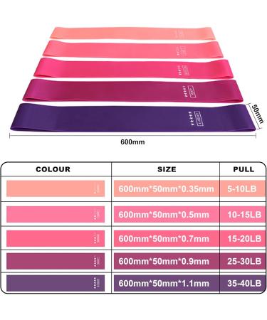 Buy Resistance Bands Set | Loop Exercise Bands with Guide & Carry Bag for Home & Gym Workouts - Versatile Latex Set of 5 - Buy Online on GoSupps.com