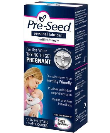 Pre-Seed Personal Lubricant, 40 Gram Tube with 9 Applicators (Pack of 2)