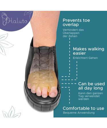 Haluto Gel Toe Spreader - 3 Pairs Bale Cushions for Hallux Valgus & Hammer Toe Correction - Forefoot Cushions & Toe Separators - Buy Online on GoSupps.com