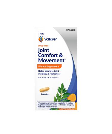 Voltaren Joint Comfort and Movement Dietary Supplement from Voltaren with Boswellia and Turmeric for Joint Support Movement and Flexibility 30 Count Bottle Herbal Supplement