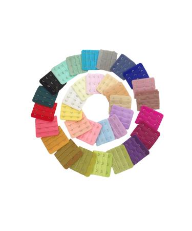 Ewanda store 16 Pcs Assorted Colors 3 Hooks 3 Rows Bra Strap Extensions Bra Strap Extenders for Women Color in Random