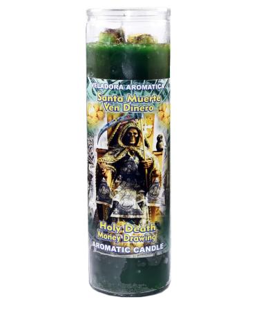 1 Piece Candles Cocktail HOLY Death Money Drawing - Santa Muerte VEN DINRERO