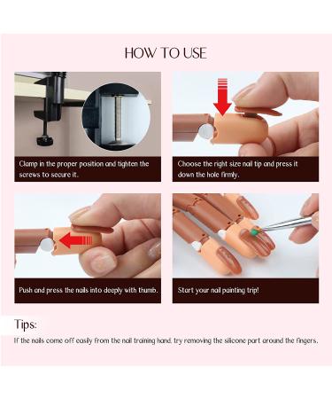 Saviland Acrylic Nails Practice Hand Kit with Nail Tips, Glue, Clipper, Brushes, Files - Perfect for Beginners & Home DIY Nail Training - Buy Online on GoSupps.com