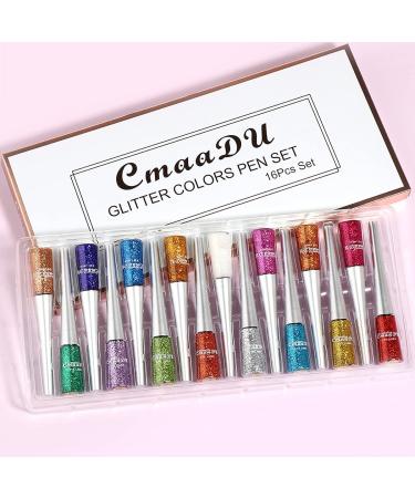 NICEFACE 16 Colors Matte Liquid Eyeliner Set - Waterproof Glitter Eyeliners for Women - Buy Online on GoSupps.com